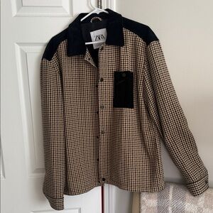 Zara Black and Tan Houndstooth jacket